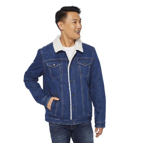 George Men's Sherpa Lined Trucker Denim Jacket | Walmart Canada