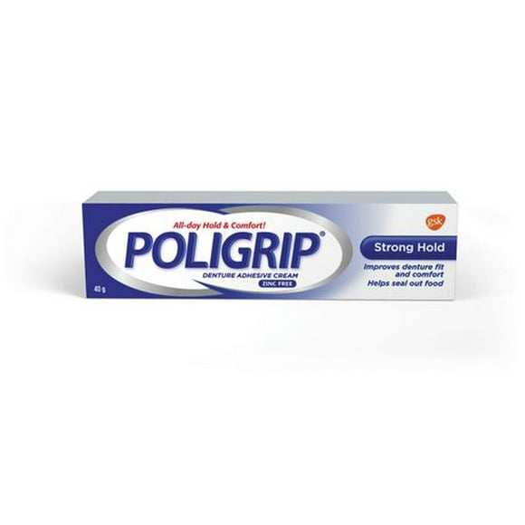 Poligrip  Strong Hold Denture Adhesive Cream, 40 grams, 40 g