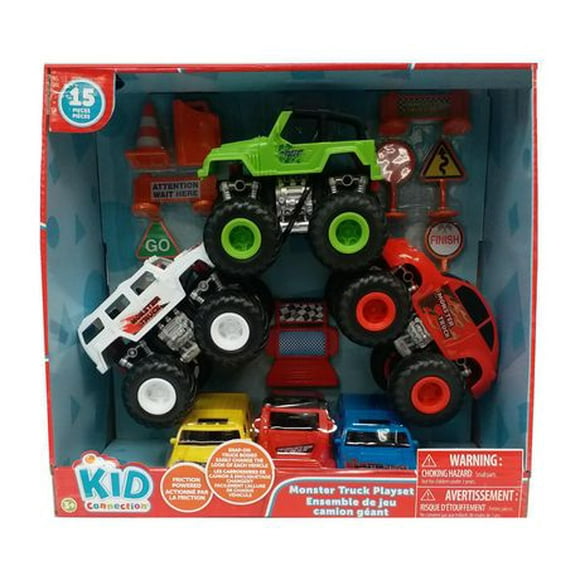 Monster Truck Play Set, Friction powered, Snap-on truck bodies, Monster Truck Play Set