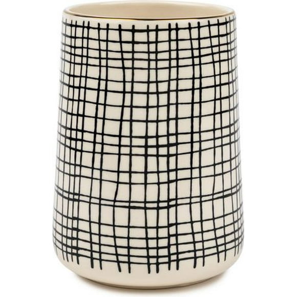 Thyme & Table Ceramic Utensil Holder, Cross Grid, Utensil Holder