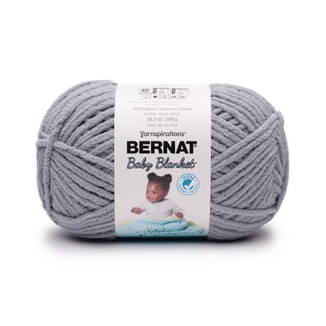 Bernat® Baby Blanket™ Yarn, Polyester #6 Super Bulky, 10.5oz/300g, 220 Yards, Soft, chenille-style baby yarn