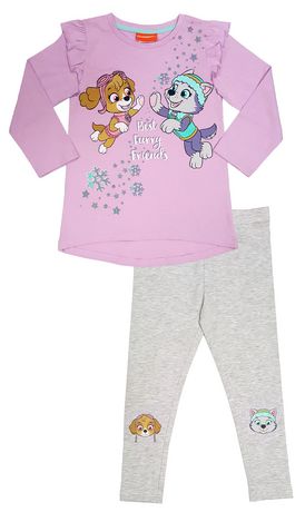 Paw Patrol Toddler Girl's 2-Piece Ruffled Shirt and Leggings Set ...