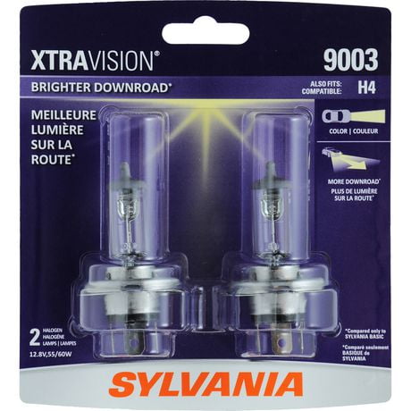 Phare halogène XtraVision 9003 SYLVANIA Paq. de 2