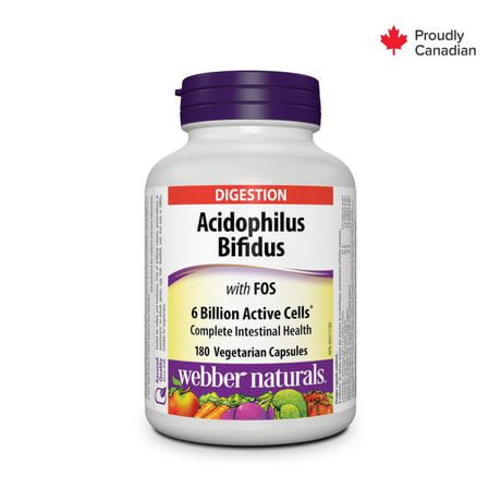 Capsules acidophilus avec bifidus et FOS de Webber Naturals 180 capsules