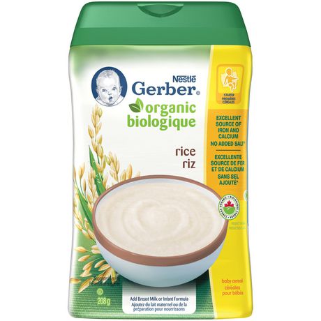 GERBER Organic Baby Cereal Rice | Walmart Canada