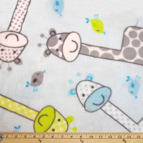 Fabric Creations Blue Baby Giraffe Fleece Fabric by the Metre | Walmart