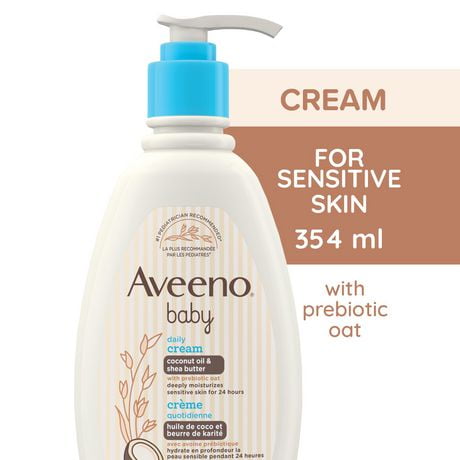 Crème quotidienne Aveeno Baby, parfum léger, beurre de karité, huile de coco, avoine prébiotique, hypoallergénique 354 ml