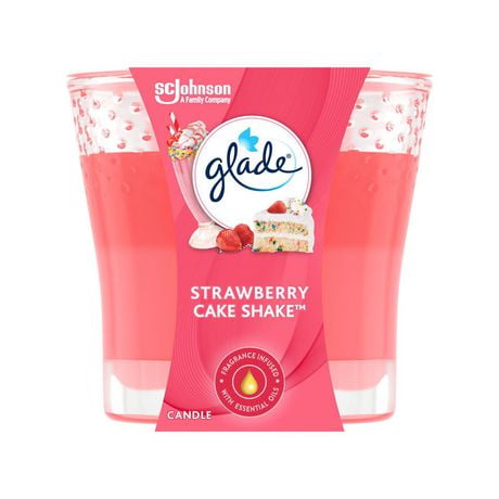 Glade® Scented Candle Air Freshener, Strawberry Cake Shake, 1-Wick Candle