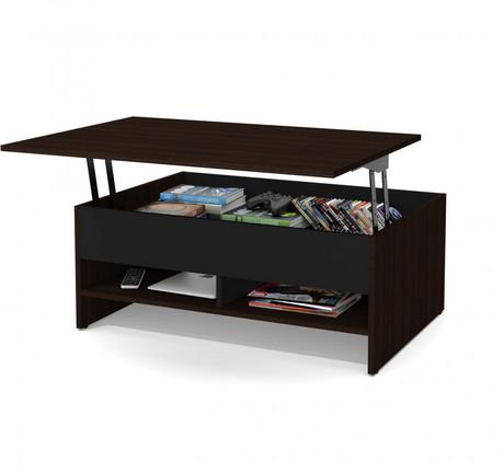 coffee table lift tv storage tables space bestar stand piece dark chocolate walmart inch canada furniture including zoom