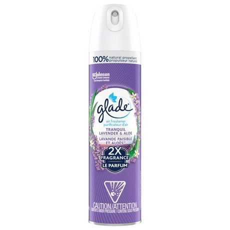 Glade® purificateur d’air et éliminateur d’odeurs en aérosol, lavande paisible et aloes 235 g