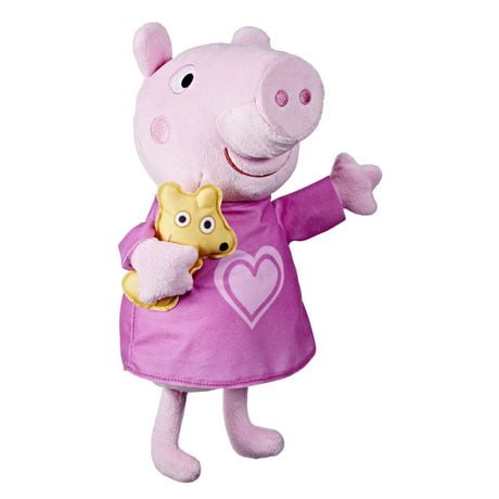 Peppa Pig Peppa’s Bedtime Lullabies Singing Plush Doll with Teddy Bear Accessory, 11 Inches High, 3 Songs, 3 Phrases, Ages 3 and Up