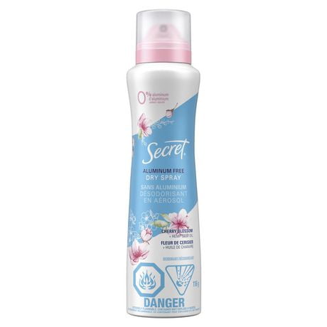 Secret Dry Spray Aluminum Free Deodorant for Women, Cherry Blossom, 111g