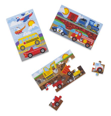 Construction Melissa & Doug Wooden Jigsaw Puzzles in a Box 