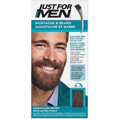 Colorant capillaire pour moustache et barbe de Just For Men - Brun moyen foncé M-40 1 pièce