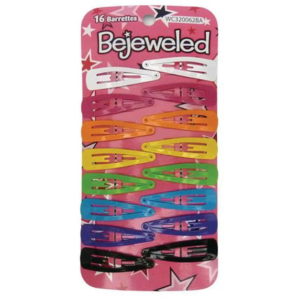 unbrand Bejeweled Bright Snap Barrettes, 16 snap barrettes