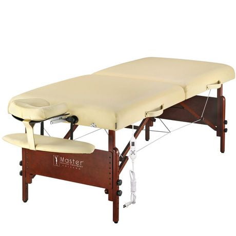 Ensemble de table de massage professionnel en mousse de 3 po d’épaisseur Del Ray Therma-Top de Master Massage, couleur sablée - 30 po