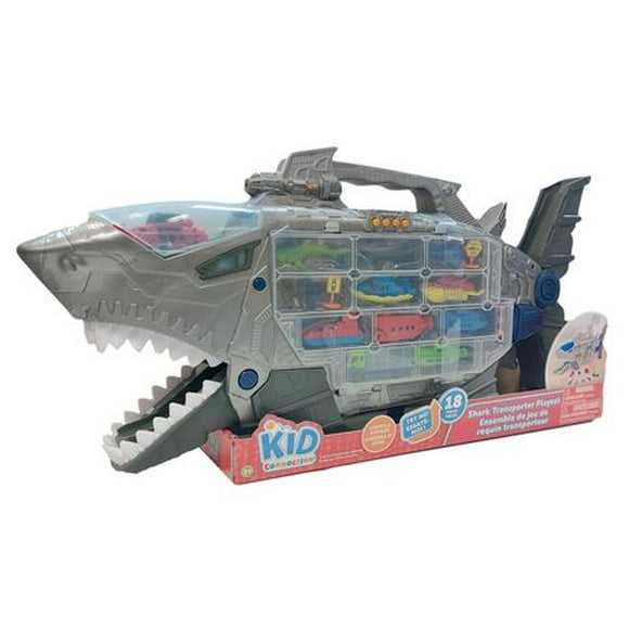 Shark Transporter Playset, Lights & Sounds, Built-In Race Track from Tail to Head., Shark Transporter Playset
