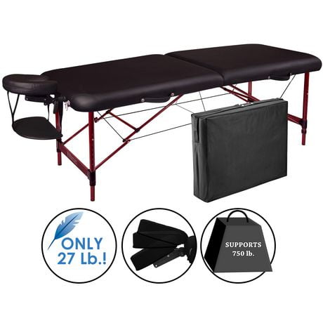Master Massage 28 Inch Zephyr Portable Massage Table Package, Black Color
