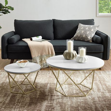 Manor Park Modern Nesting Coffee Table, Gold Coffee Table Set Canada
