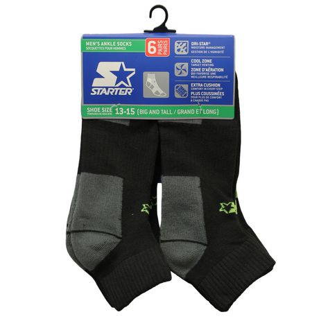 Starter Men's Big & Tall Ankle Socks - 6 Pairs | Walmart Canada