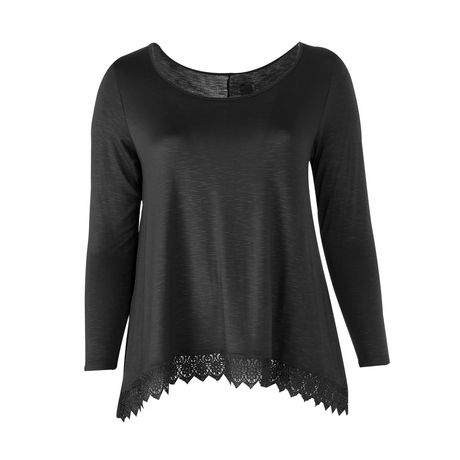 George Plus Women's Lace Hem Top | Walmart Canada