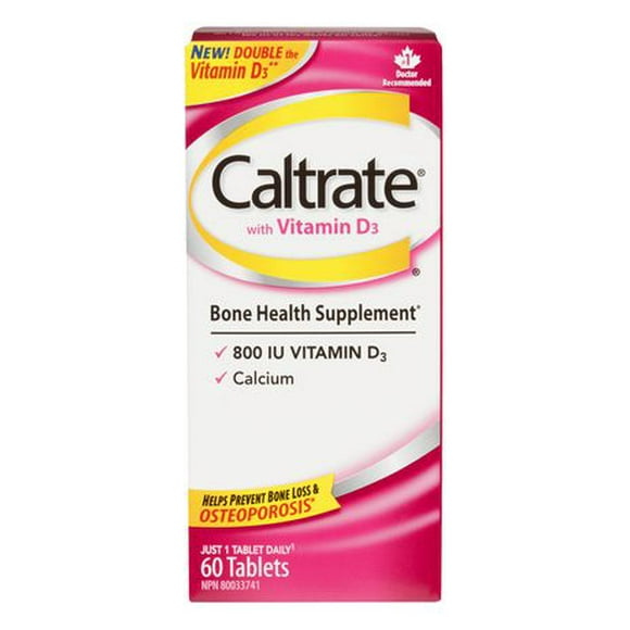 Caltrate Supplément de santé des os avec vitamine D3 Renferme 800 UI de vitamine D