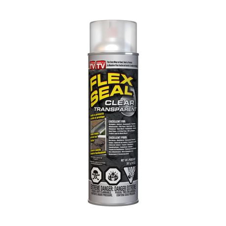 Flex Seal Clear 14 oz, Rubberized sealant spray.