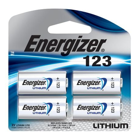 Piles Energizer 123, emballage de 4 Piles emballage de