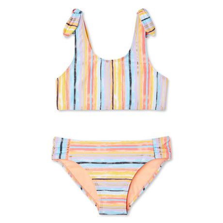 George Girls' Fashion Stripe Bikini 2-Piece Swimsuit | Walmart Canada