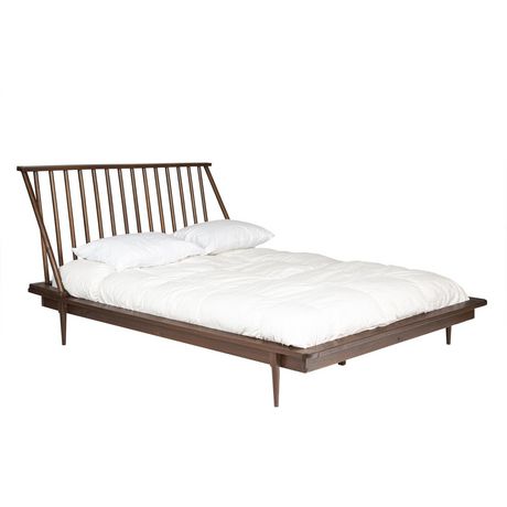 Manor Park Boho Mid Century Modern Wood, Queen Size Spindle Bed Frame
