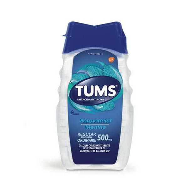Tums Regular Strength 500mg Antacid for Heartburn Relief, 150 count Peppermint