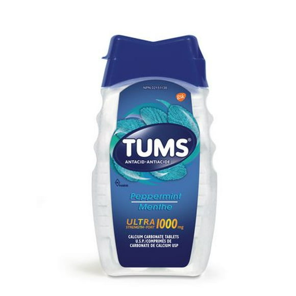 Tums Ultra Strength 1000mg Antacid for Heartburn Relief, 72 count Peppermint