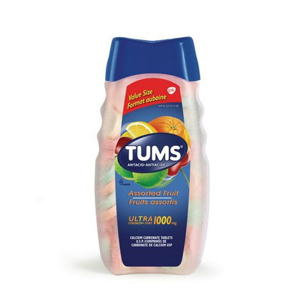 TUMS antiacide ultra-fort contient 1 000 mg Ultra fruits 160 count Ultra fruits
