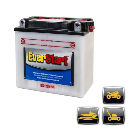 EverStart POWERSPORT ES12N94, 12 Volt, Power Sports Battery, Everstart, Power Sports Battery