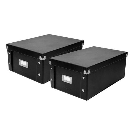 Snap-N-Store - Doublewide CD Storage Box - Black