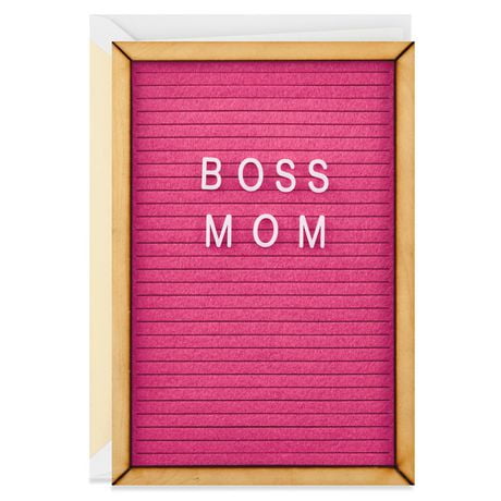 UPC 726528402835 product image for Hallmark Signature Mothers Day Card (Boss Mom Felt Letterboard) | upcitemdb.com