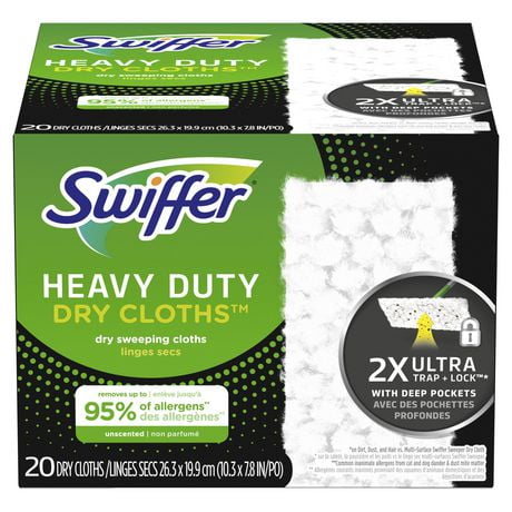 Swiffer Sweeper Heavy Duty Dry Sweeping Cloths, Floor Cleaner Refills for Dust Mop, 20 Count