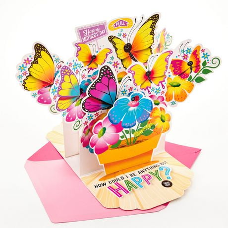 Hallmark Pop Up Mother's Day Card with Song for Mom (Pot of Butterflies, Plays Happy by Pharrell Williams)