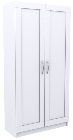 5 Shelf Wide Framed Door Laminate Storage Cabinet In White