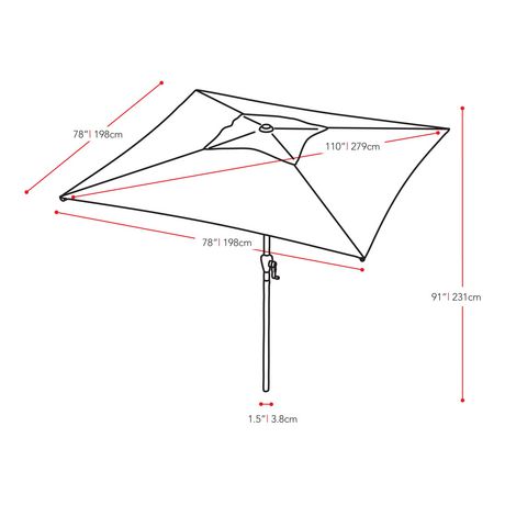 Corliving 9 Ft Square Patio Umbrella Walmart Canada