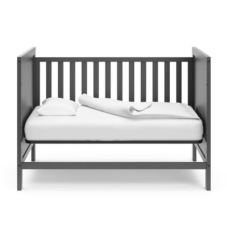 Storkcraft Nestling 3-in-1 Convertible Crib White Easily Converts to Toddler Bed and Daybed 3-Position Adjustable Mattress Support Base Planked End Panels for Transitional Style