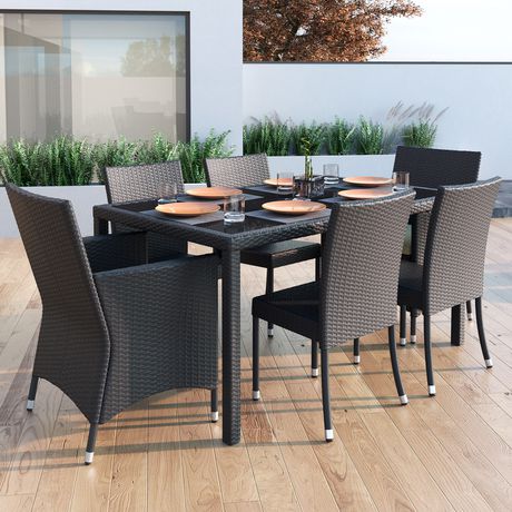 Sonax Park Terrace 7pc Charcoal Black, Sonax Outdoor Furniture