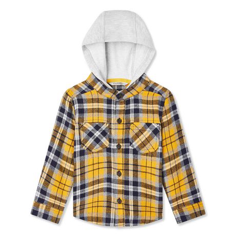 George Toddler Boys' Hooded Plaid Shirt | Walmart Canada