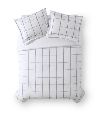 Mainstays Grid Microfiber Comforter Set - Walmart.ca