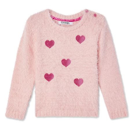 George Toddler Girls' Button Shoulder Eyelash Sweater | Walmart Canada