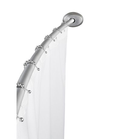 Tringle à rideau de douche incurvée en aluminium antirouille de Mainstays 1  tringle à rideau de douche 