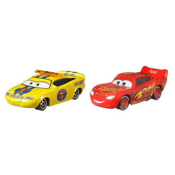 Disney and Pixar Cars Charlie Checker and Lightning McQueen 2-Pack 1:55 scale die-cast character vehicles toy movie cars collect and race