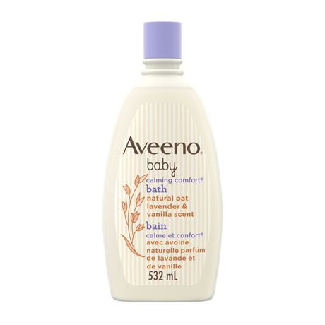 Aveeno Baby Calming Comfort Bath Baby Body Wash for gently cleanses baby’s skin & helps calm baby before bedtime natural oat Lavender & Vanilla Scents, 532 mL, 532 mL, Lavender & Vanilla