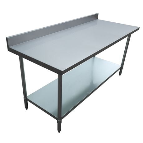 Excalibur 18-Gauge 430 Stainless Steel Work Table with Undershelf and ...