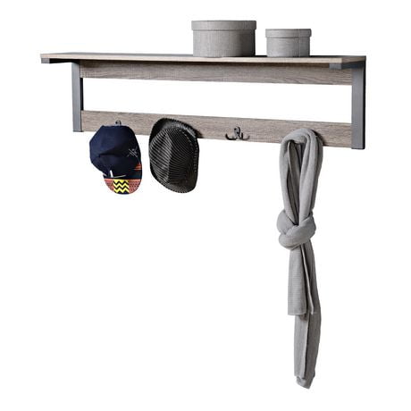 coat rack homestar hook mounted entry way shelf walmart